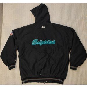 NFL Miami Dolphins Starter Jacket Pullover Hooded XL Vintage 90s